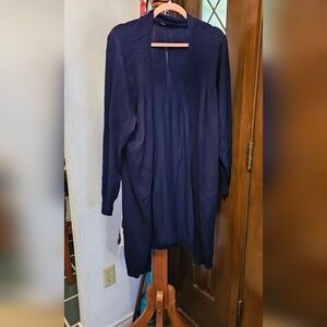Navy Blue Open Front Cardigan
